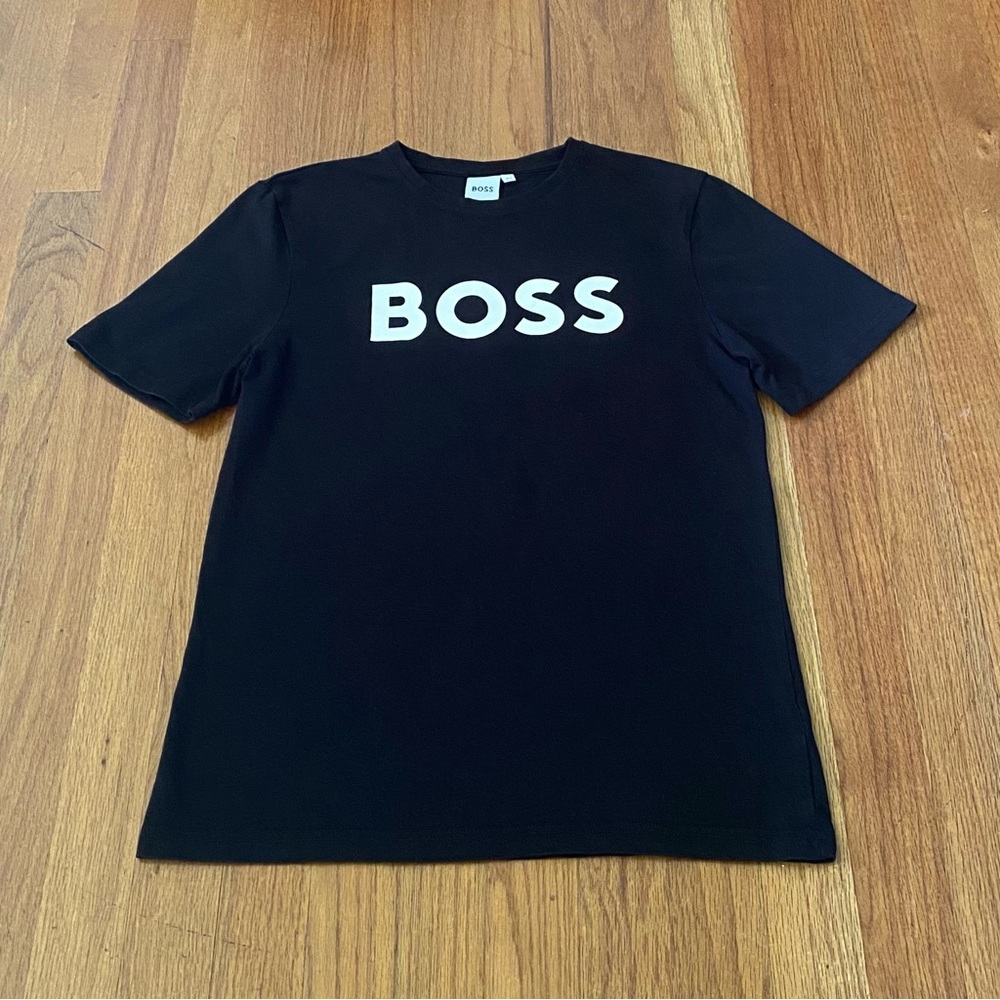 Hugo Boss Boys Black Logo T-shirt